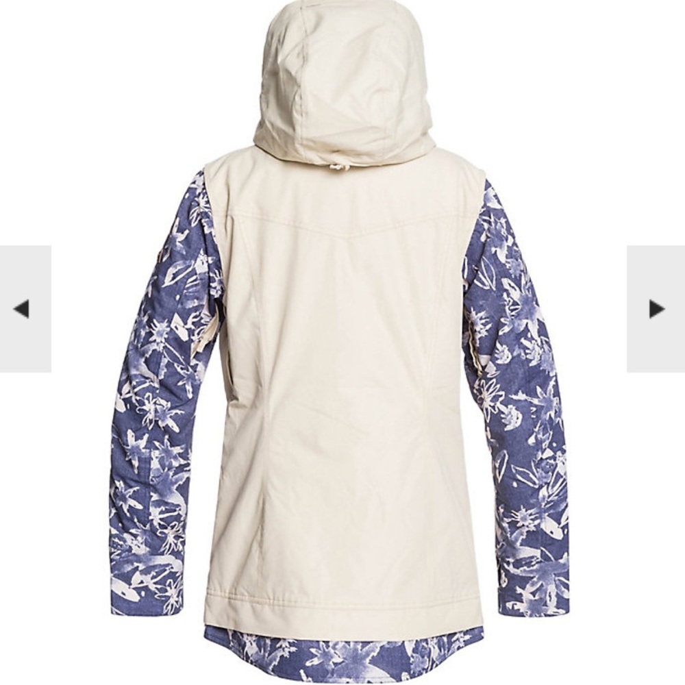 Roxy Women's Ceder Jacket 10k DryFlight Technology Denim Bleached Flowers Ski - Picture 6 of 8